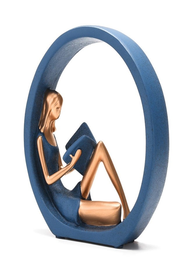 BRABUD Resin Yoga Girl Reading Book Statue Sitting in Circle Figurine Modern Aesthetic Decoration for Home TV Cabinet Bookshelf Desktop Bedroom Shop TQGJBS301 - Image 5